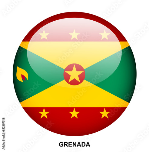 Free Download GRENADA flag button on white background - GFXLoad