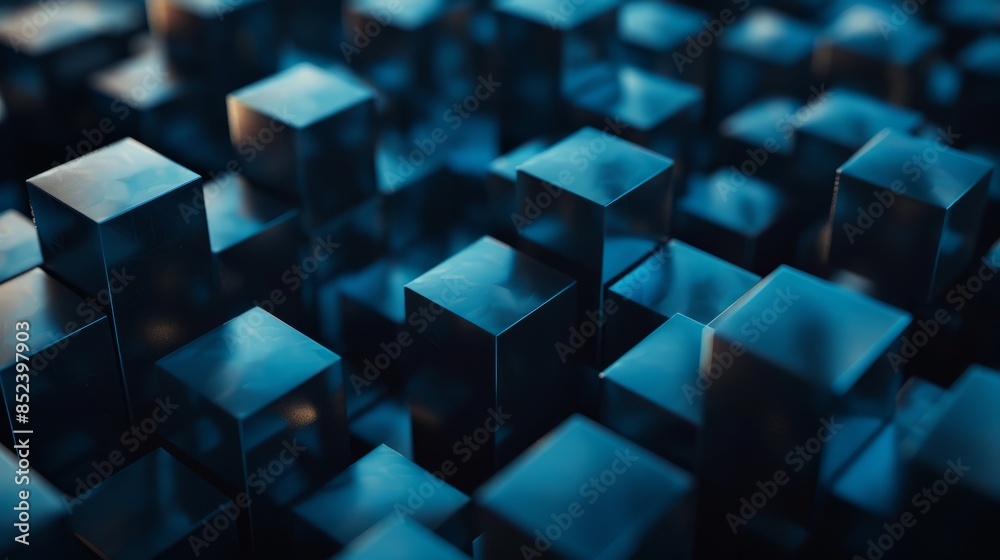 Abstract Blue Cubes Pattern. Abstract Blue Cubes Pattern.