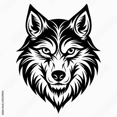 Majestic Wolf Face Silhouette Vector Illustration -Animal Art for Prints and Digital.