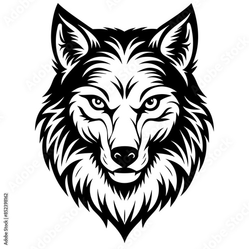 Wolf Face Silhouette Vector Art Wildlife Graphic Design Illustration..