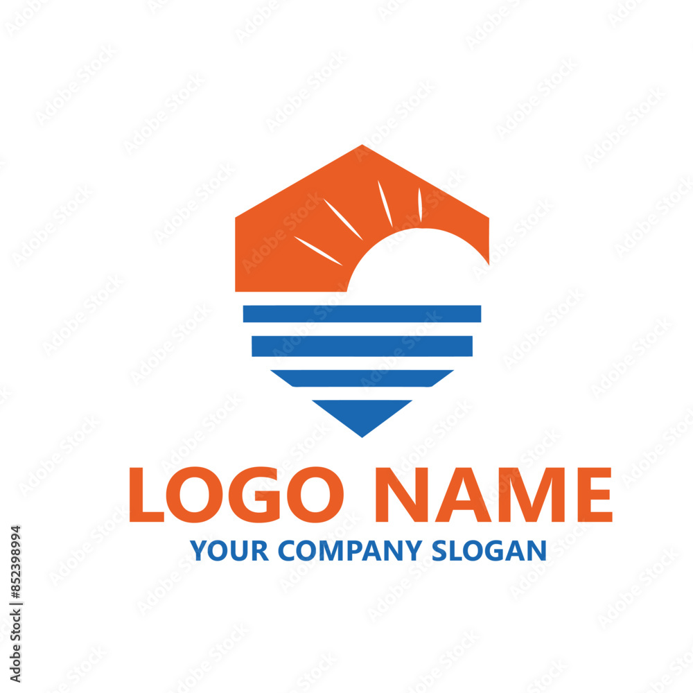 Landscape Environmental sun vector logo template Landscape Environmental sun vector logo template