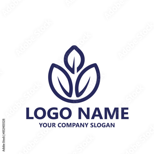  leaf logo design ready vector template photo