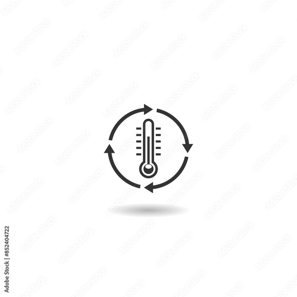 Thermometer climate control icon with shadow Thermometer climate control icon with shadow