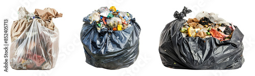 Trash garbage on transparent background