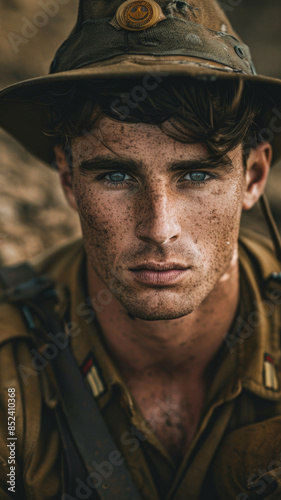 Australian WWI Soldier with Determined Gaze © M.Gierczyk