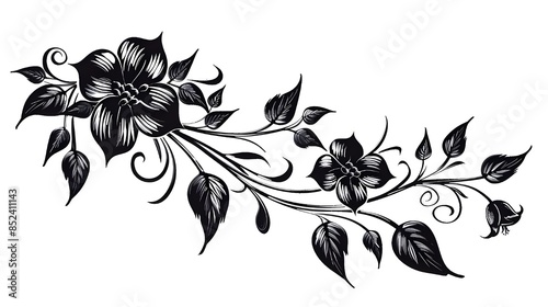 black and white flower