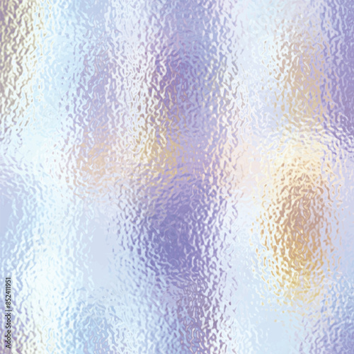 Iridescent rainbow crumpled foil texture. Holographic pastel glass, abstract background pattern. blurry pearl magical fairy, unicorn wallpaper. Vector illustration