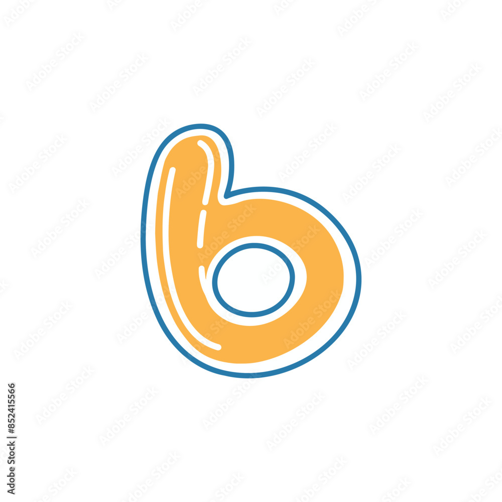 Illustration of a Hand Drawing the Lowercase Letter b Illustration of a Hand Drawing the Lowercase Letter b