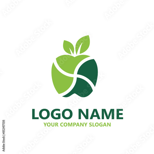 organic fruits and vegetables  logo vector