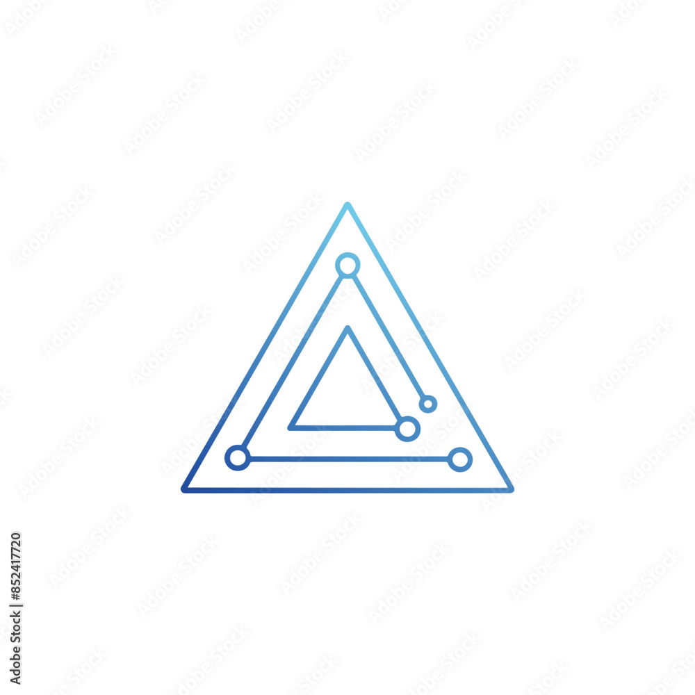 Illustration of a Hand Drawing a Modern Technology Triangle Illustration of a Hand Drawing a Modern Technology Triangle