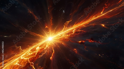 A blazingly majestic solar flare radiating with intensity photo