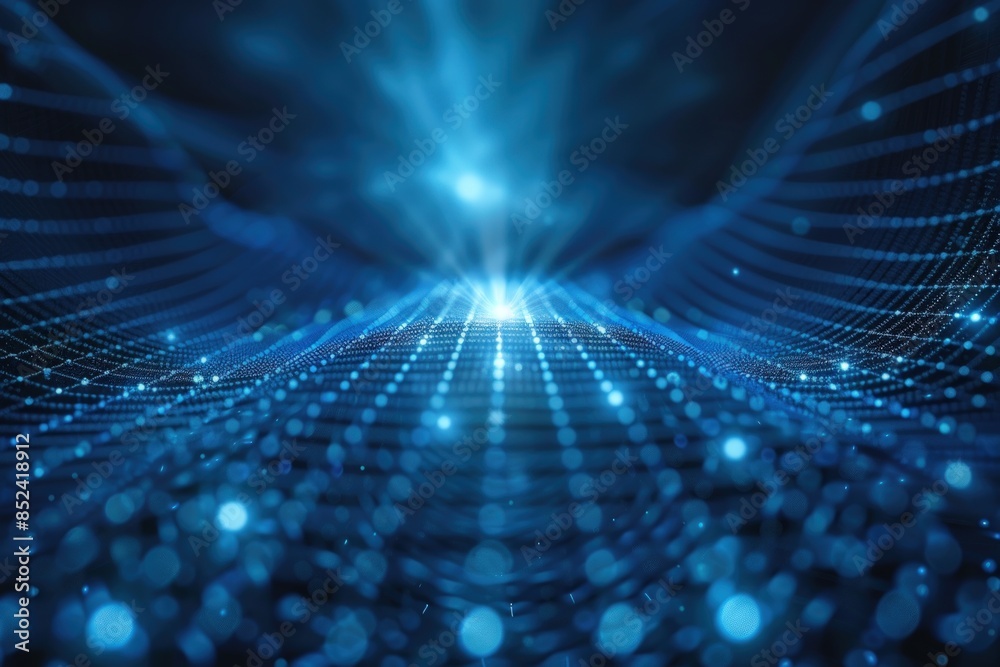 A blue background with a bright light shining on it A blue background with a bright light shining on it
