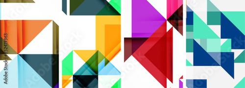 Set of colorful triangle poster cover template backgrounds. Vector illustration For Wallpaper, Banner, Background, Card, Book Illustration, landing page