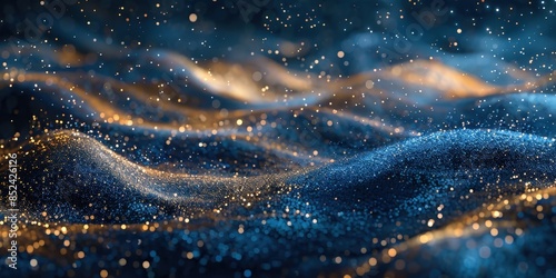 Sparkling Abstract Background with Blue and Gold © Nice Seven
