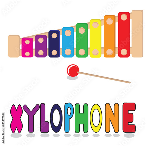 Illustration of musical instrument for a baby. Xylophone instument for education suitable for children and education photo