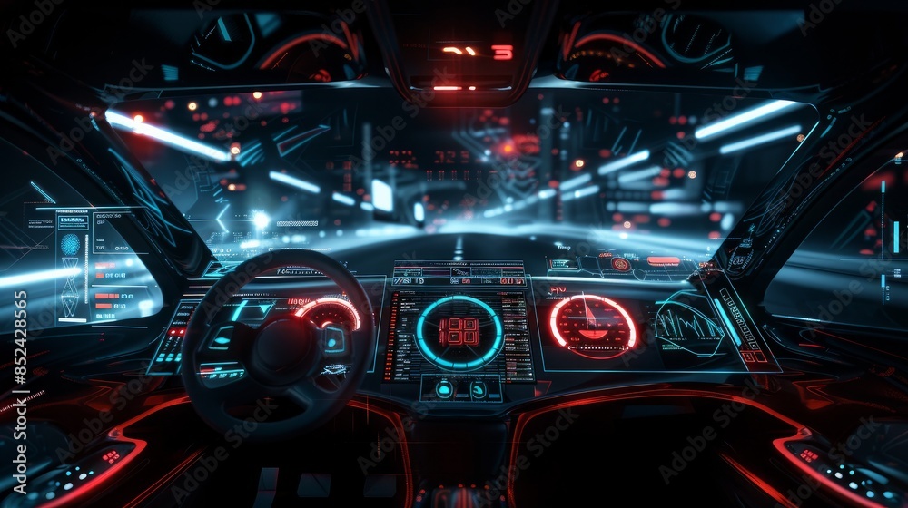 Futuristic virtual reality helmet with a high-tech head-up display design, perfect for immersive experiences.
Futuristic virtual reality helmet with a high-tech head-up display design, perfect for immersive experiences.