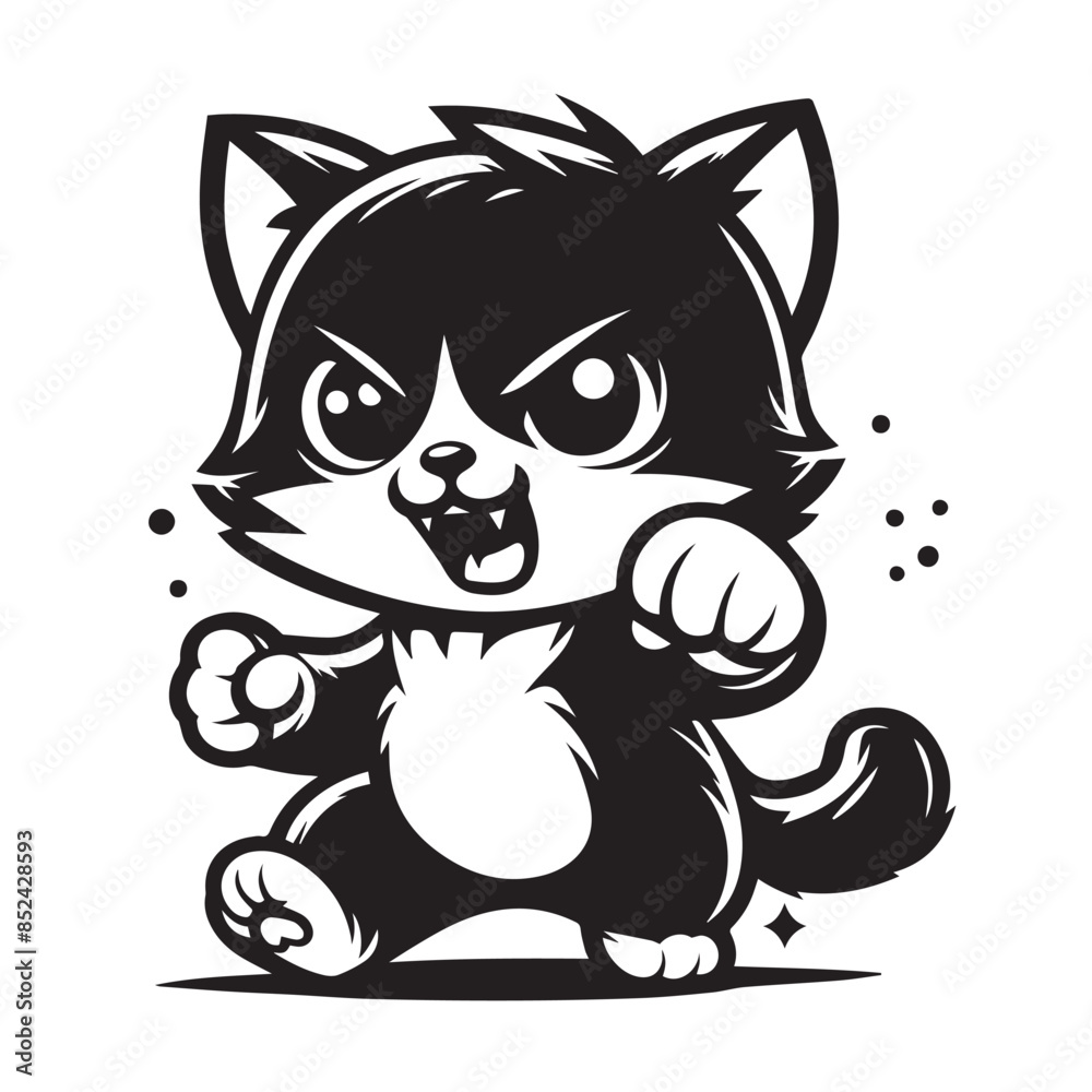 a cute vector silhouette illustration cat a cute vector silhouette illustration cat