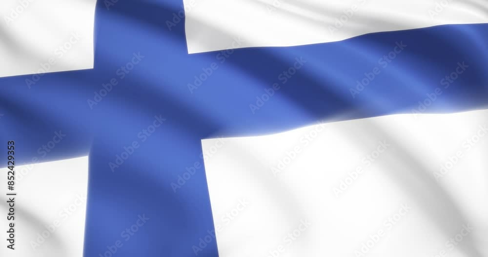 Flag of Finland. Finland flag background. 4k 60FPS