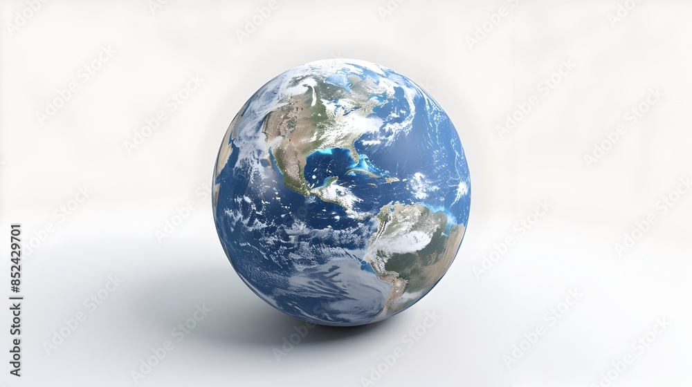 Fototapeta premium 3D Rendered Earth Globe with Taurus Astrological Element on White Background