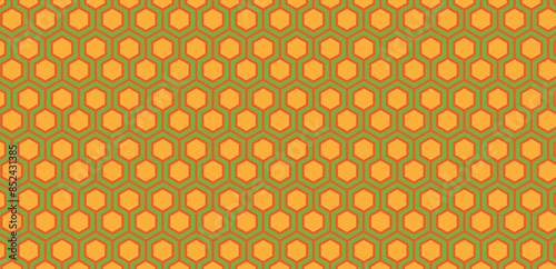 Geometric-hexagon-vector-orange-with-green-background-seamless-pattern-for-design-textiles-or-background-and-wallpaper-png.