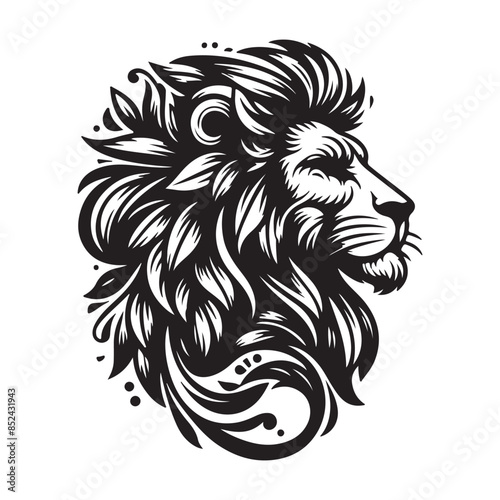 Wallpaper Mural a cute vector silhouette illustration lion  Torontodigital.ca