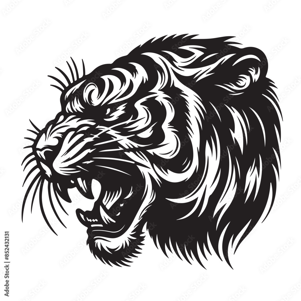 custom made wallpaper toronto digitala cute vector silhouette illustration tiger