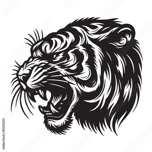 Wallpaper Mural a cute vector silhouette illustration tiger Torontodigital.ca