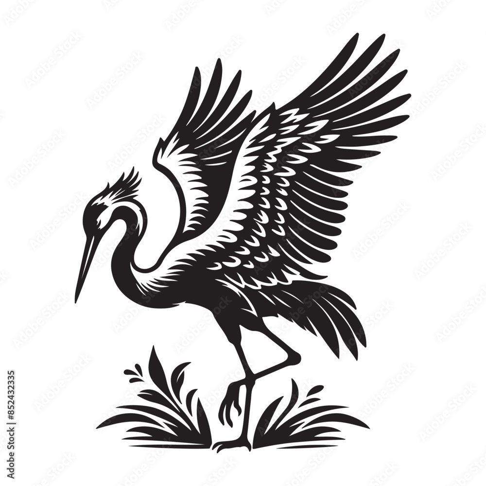 Obraz premium a cute vector silhouette illustration bird