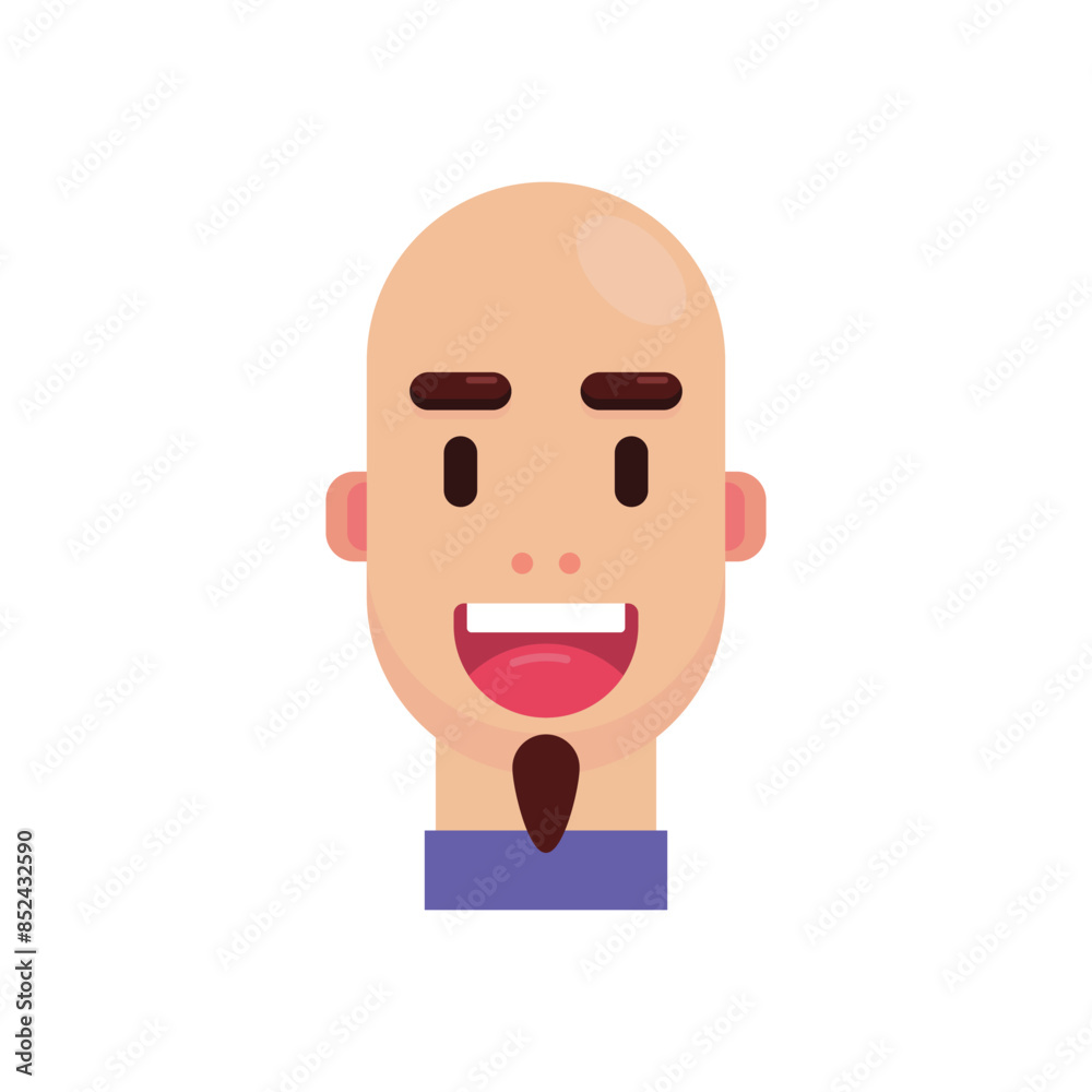 Head avatar man flat geometric illustration. Head avatar man flat geometric illustration.