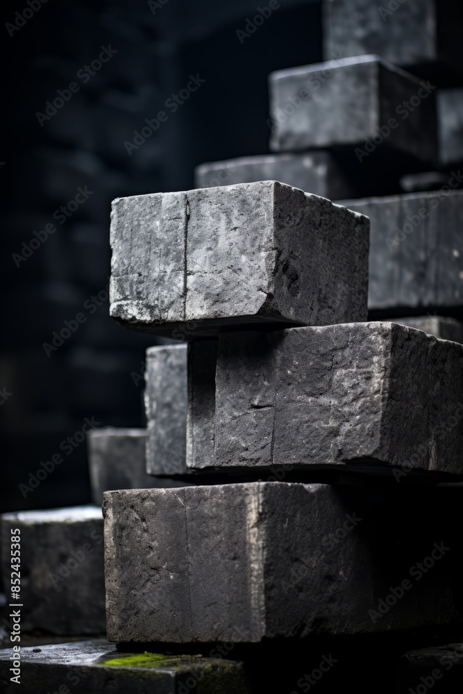 a pile of black bricks sitting on top of each other a pile of black bricks sitting on top of each other