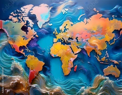 world map with earth