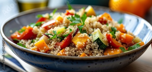 Freshly cooked quinoa and vegetables