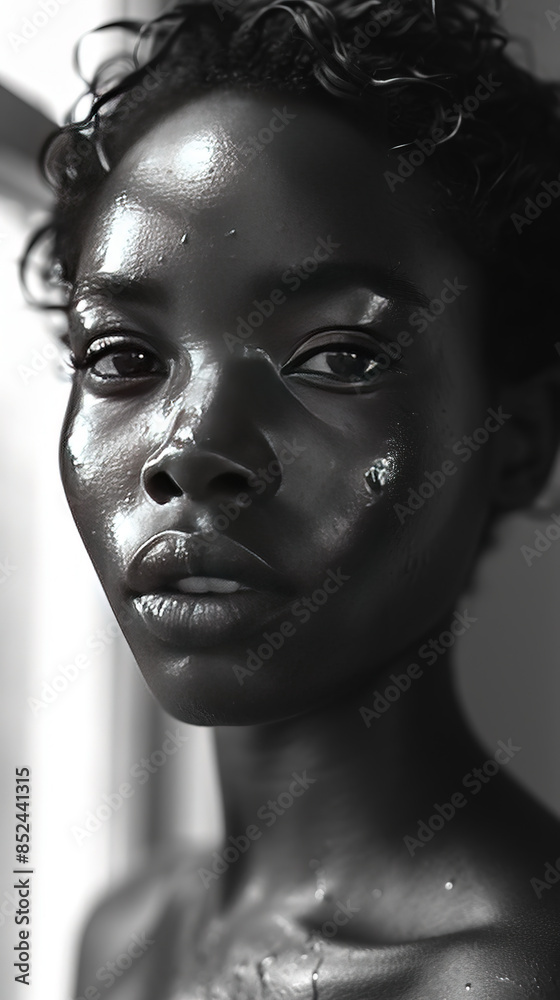 Pretty African Women Face Close Up Portrait