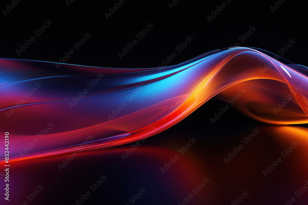 Fototapeta premium beam of abstract color light on dark background