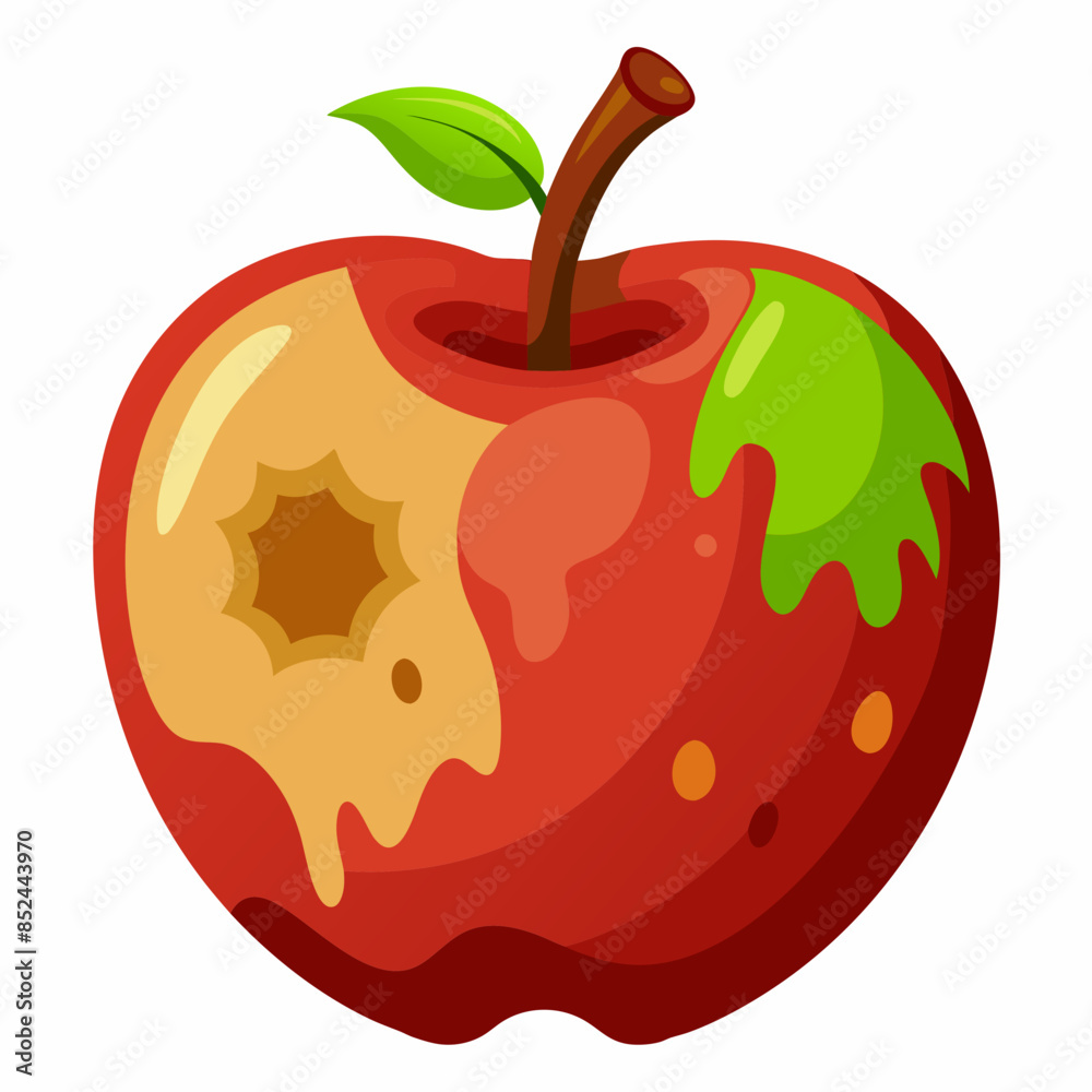 red rored rotten apple isolated on whitern apple isolated on white red rored rotten apple isolated on whitern apple isolated on white