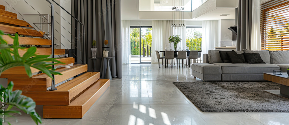 Stunning Villa Living Room & Dining Area with Natural Lighting & Modern Design Stunning Villa Living Room & Dining Area with Natural Lighting & Modern Design