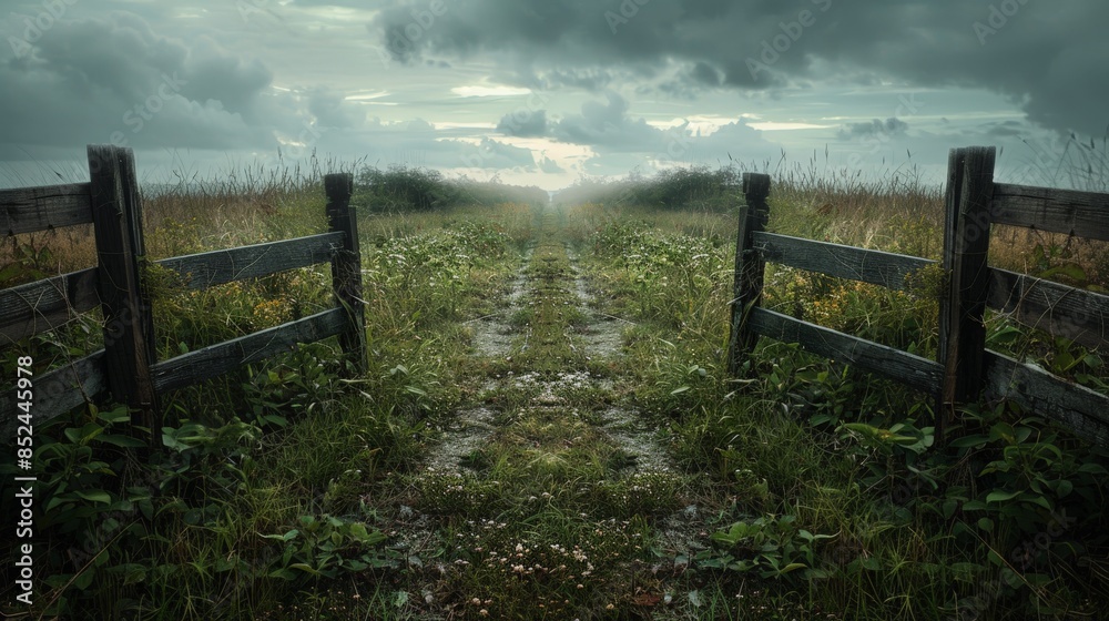Path Through a Foggy Field Path Through a Foggy Field