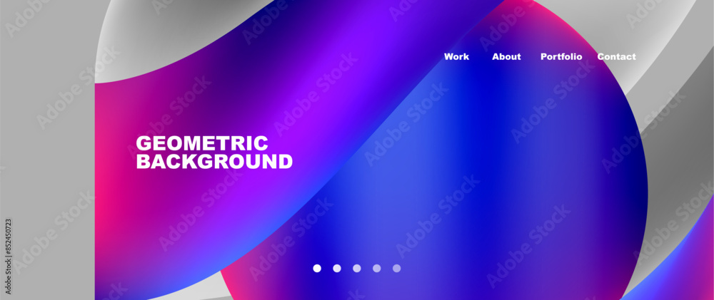 Fototapeta premium Web page design with geometric elements - circle and wave. Techno art concept. Vector Illustration For Wallpaper, Banner, Background, Card, Book Illustration, landing page
