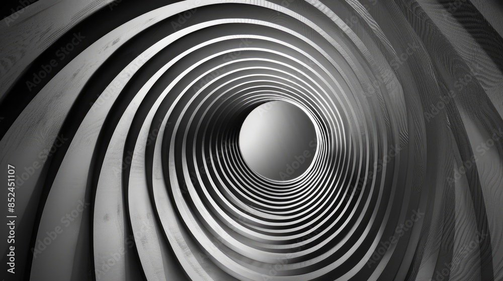 Naklejka premium Circular Pattern in Black and White