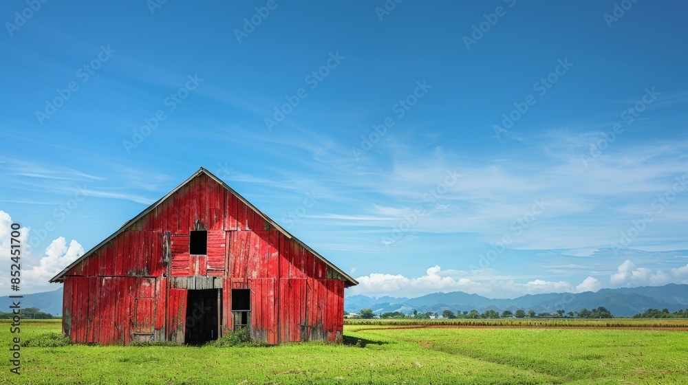 Red Barn Against a Blue Sky Red Barn Against a Blue Sky