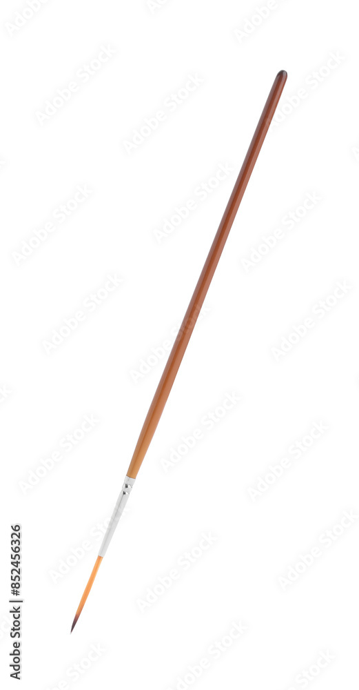 Paint brush with wooden handle isolated on white Paint brush with wooden handle isolated on white
