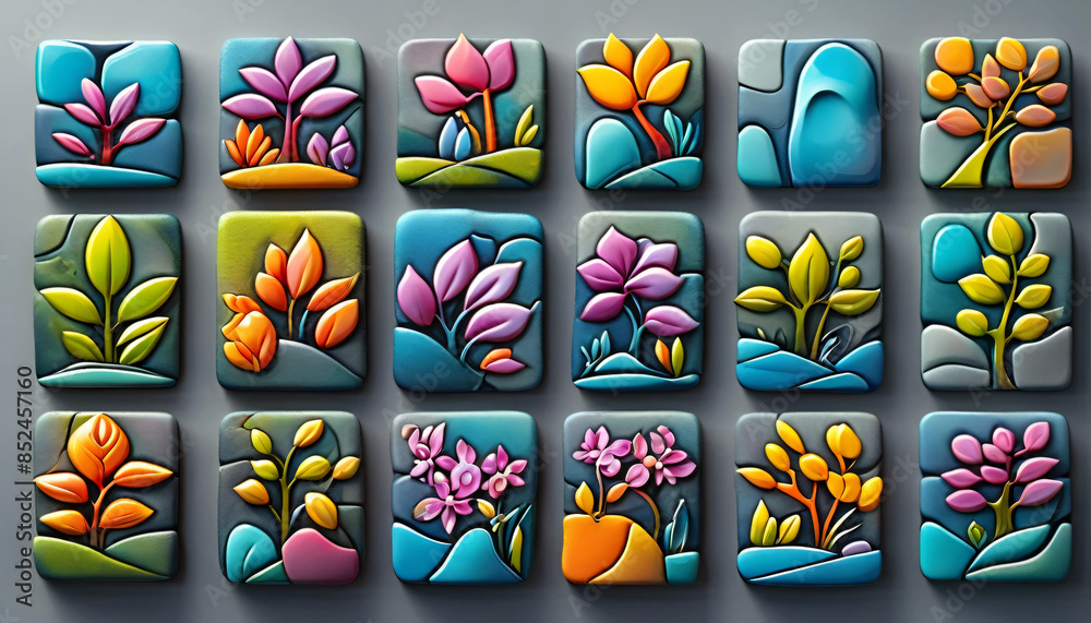 A close-up of a group of buttons with various styles. A close-up of a group of buttons with various styles.