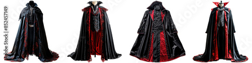 Four different costumes of a vampire, each with a different color and design © terra.incognita