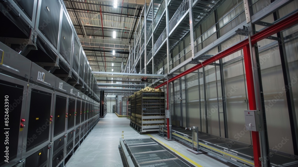 Modern Climate-Controlled Potato Storage Facility with Advanced Technology for Optimal Preservation