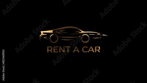 luxury rent a car logo green screen background