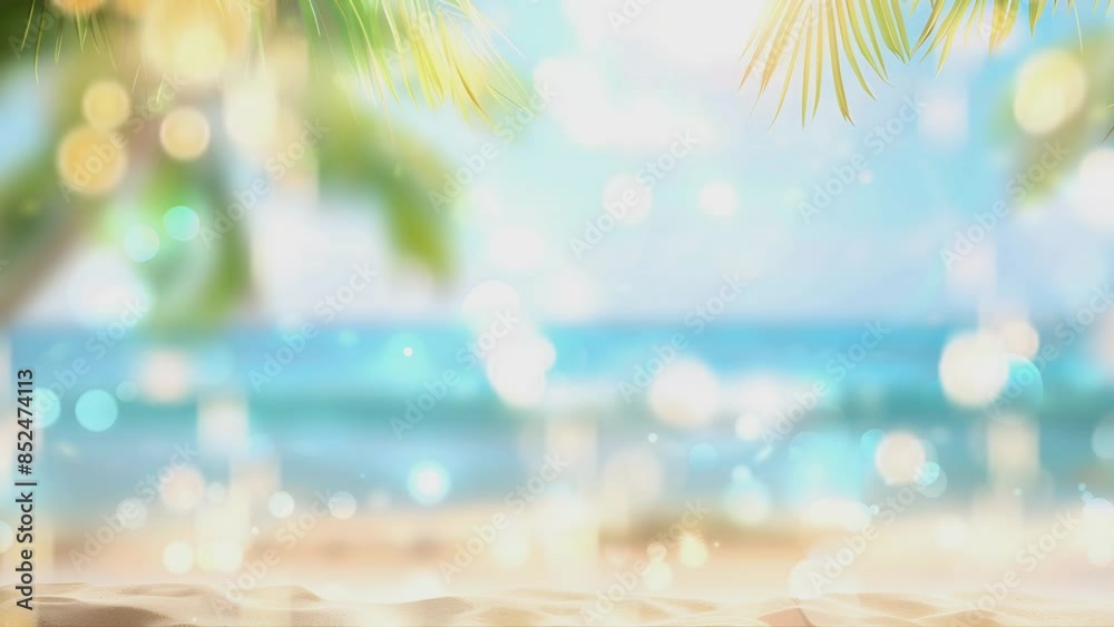 Happy summer holiday on the beach. Infinity loop animation background video