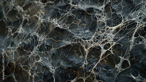 Close up texture detail of a spider web