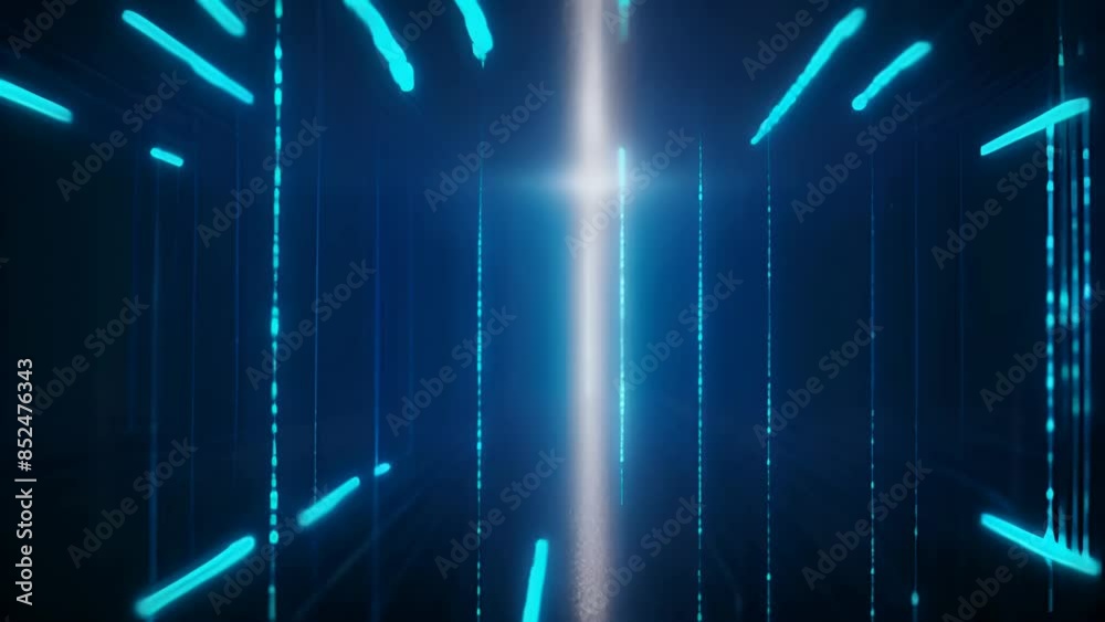Digital abstract blue background with shiny lines