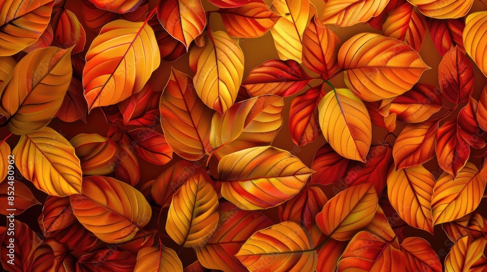Background of autumn leaves in warm colors Background of autumn leaves in warm colors