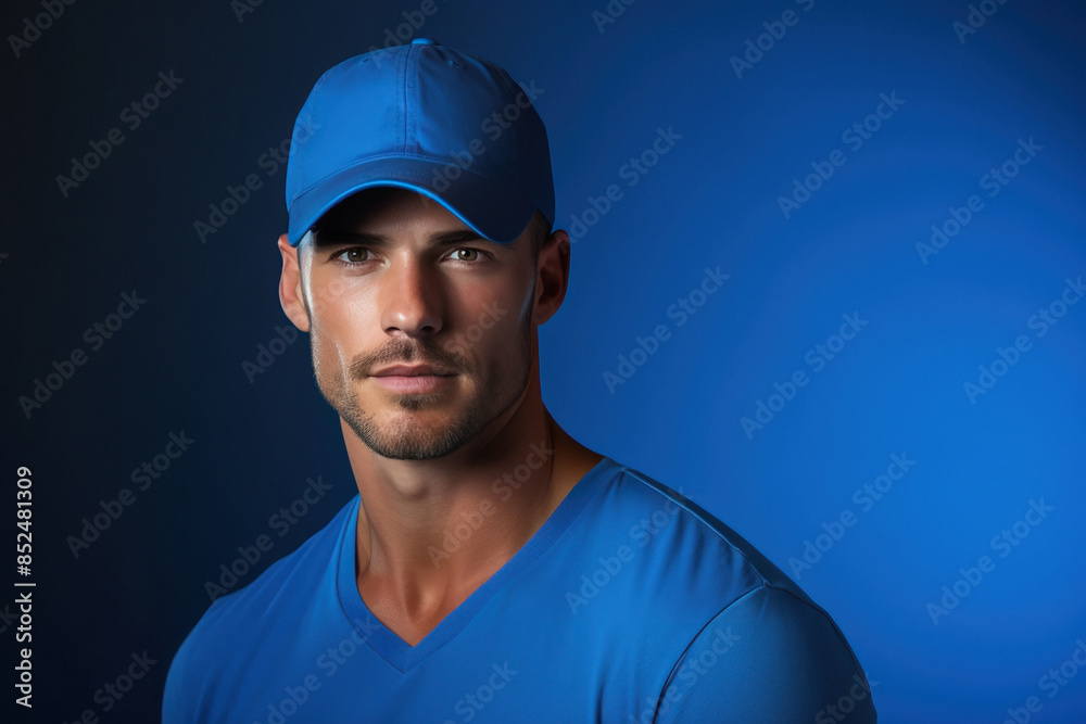 Handsome Man with attitude in Blue cotton Cap Handsome Man with attitude in Blue cotton Cap